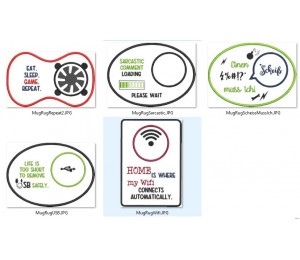 Stickserie ITH - Mug Rug Set Geek